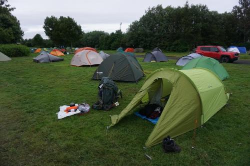 Unser Zelt auf dem Campingplatz in Reykjavík.